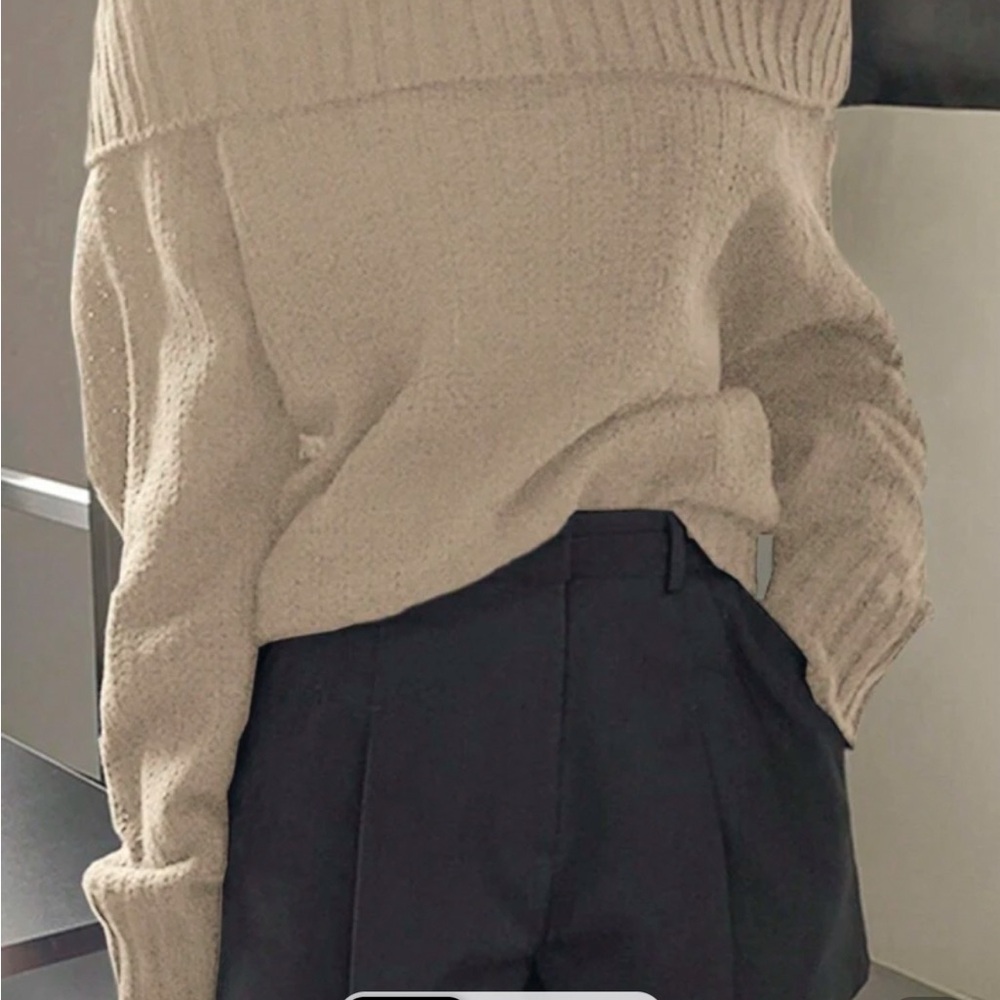 SHEIN Off-Shoulder Cream Sweater